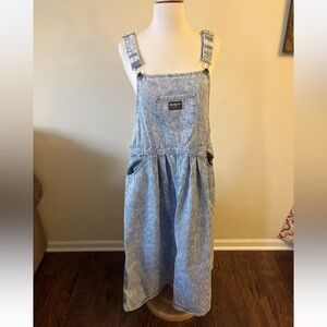 Vintage 80s Oshkosh B’Gosh Stripe Denim Overall Dress